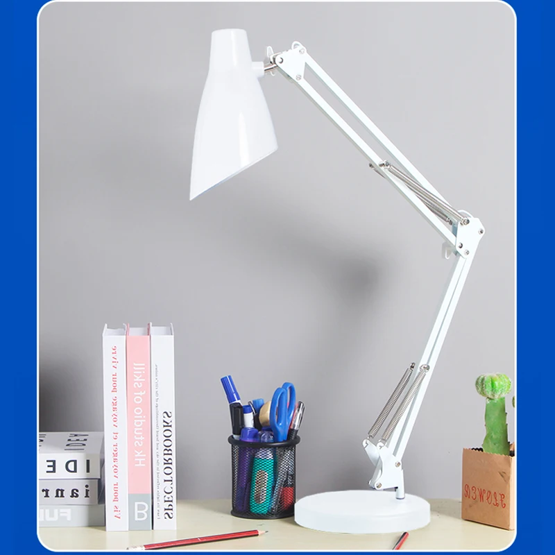 modern simple direction adjustable swing arm folding desk light study work read led modern table lamps