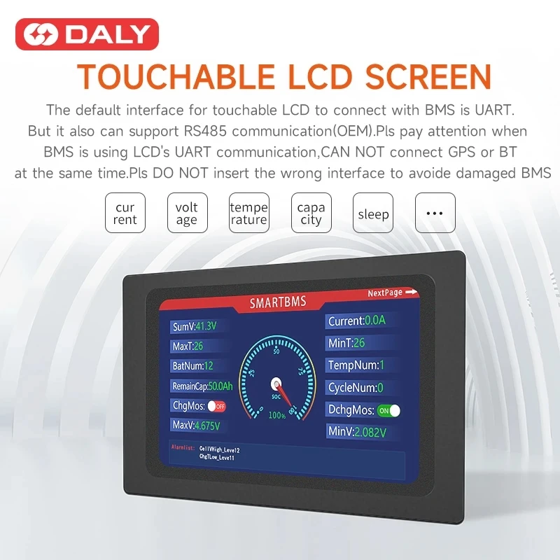 Daly 18650 BMS 10S 36V 12V 24V 48V 60V 4S 5S 6S 7S 8S 13S 14S 15S 16S Li-Ion LiFePo4 LTO 60A 80A 100A for lithium battery