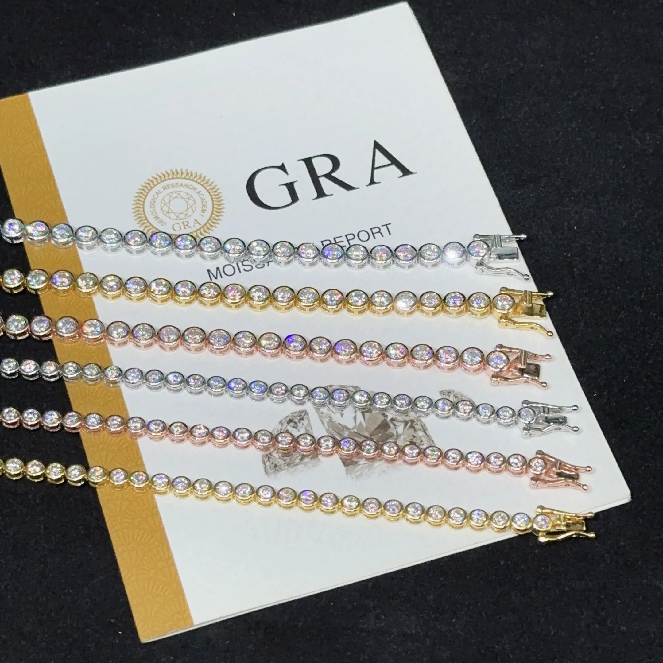 Factory Price Pass diamond test 3mm Moissanite Tennis Bracelet Bezel Hip Hop 925 Moissanite Tennis Chain Diamond Tennis Necklace
