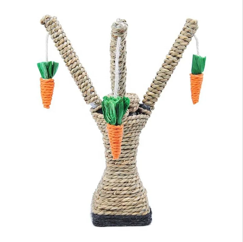Cat Scratcher Tree Sisal Fabric Pet Cat Climbing Frame DIY Interactive Training Toys Pet Scratching Climbing Tree with Carrots