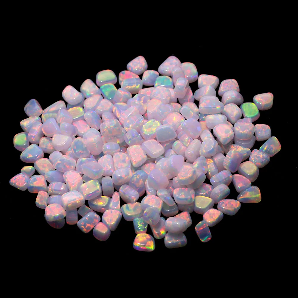 Japan Resin Free Galaxy Synthetic Loose Opal Stone Tumbled Red Fire Heat Resistant Gilson Opal Beads