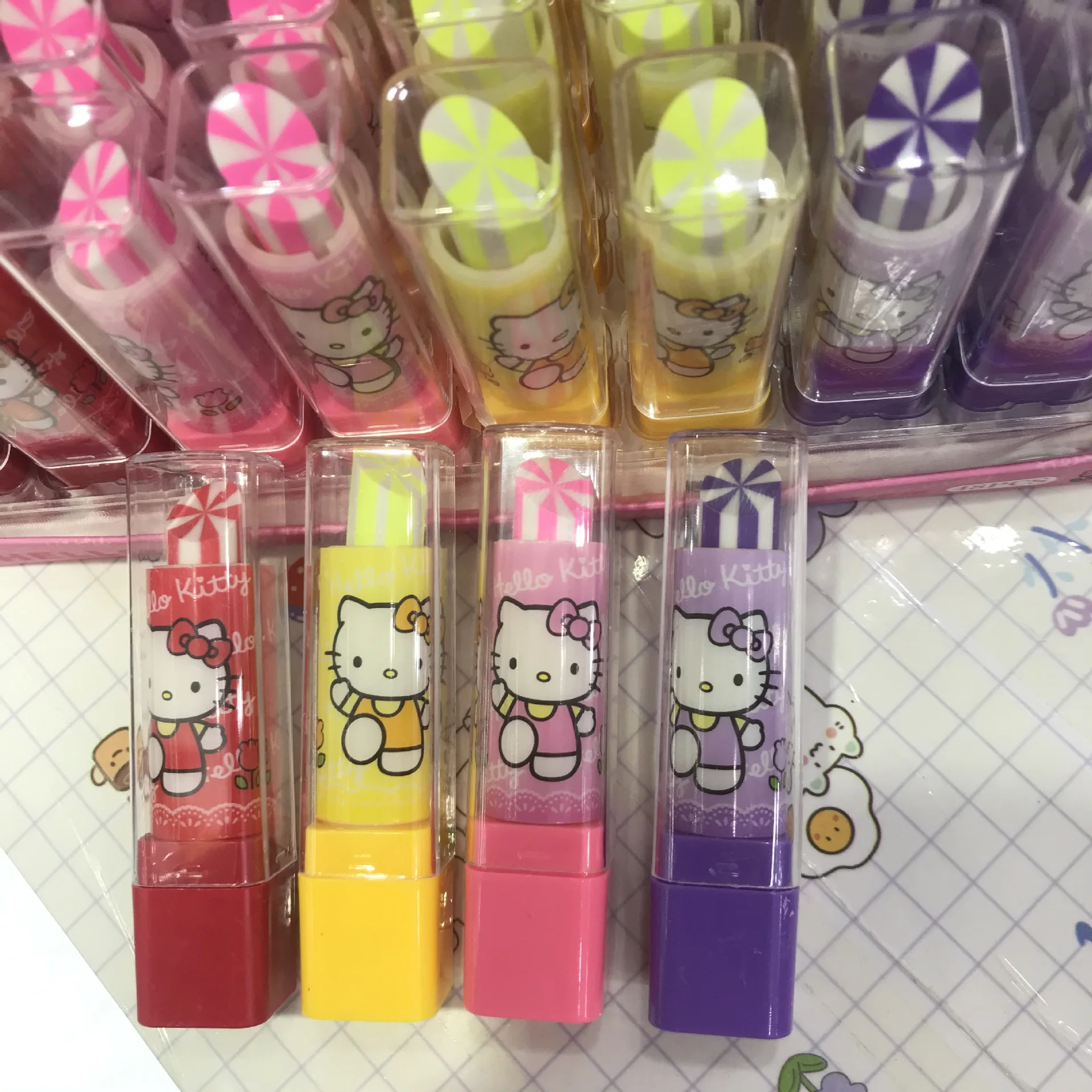 School Stationery Melody Lipstick Eraser, Lipstick Kuromi Eraser, Cartoon anime Princess lipstick eraser