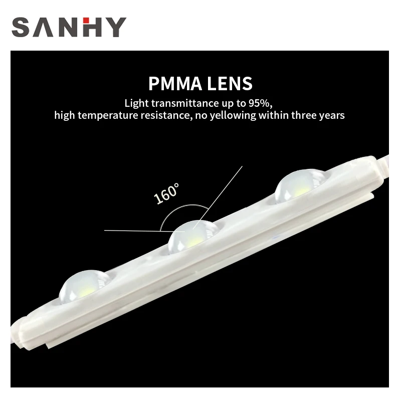 Colorful backlight  smd 2835 3 led lights led injection module slim  24v 12V 1.5W with lens digital led strip light for signs