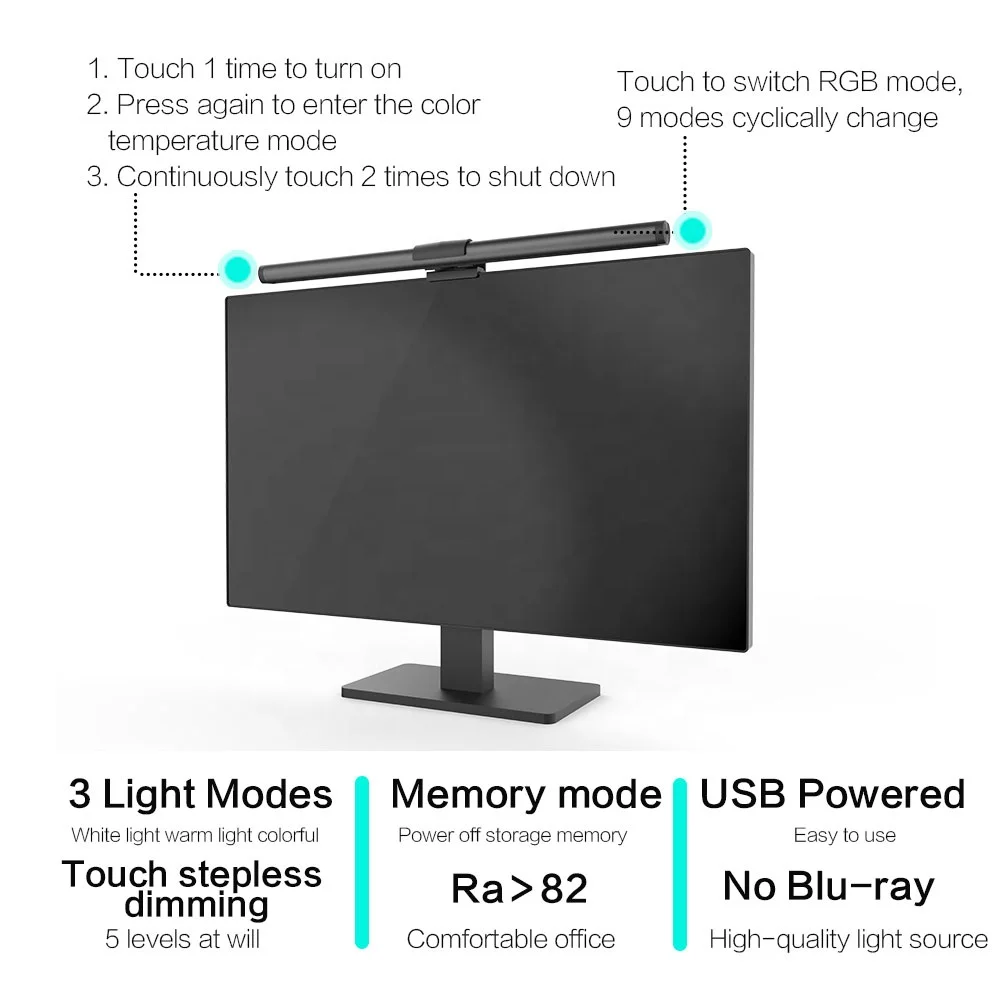 Электронный rgb USB Многофункциональный ПК аксессуары компьютер висит на экране монитор бар светодиодная лампа дизайн гаджет для офиса