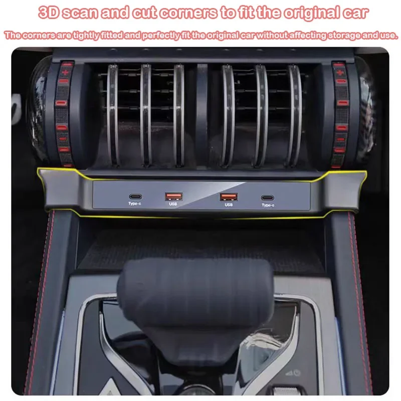 4 Ports Car Docking Station Center Console Kit Accessories USB Hub with for BYD Atto 3 SEAL Frigate Don Dolphin Qin Song Plus