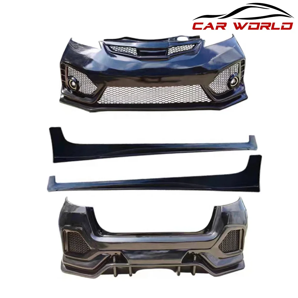 Car Bumper For 2011-2013 Honda Fit Jazz Change Type-R Front Bumper Rear Bumper Side skirts Plastic Material  No Color need paint