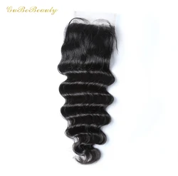 Gubebeauty wholesale human hair weave extensions 4*4 deep wave hair closure lace wigs 100% virgin human hair for black women
