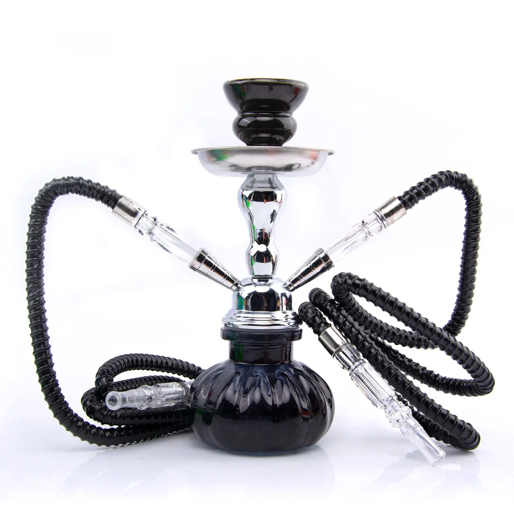 Factory Sale Oem Odm  glass pumpkin shesha alloy 2 hoses  shisha smoking hookah