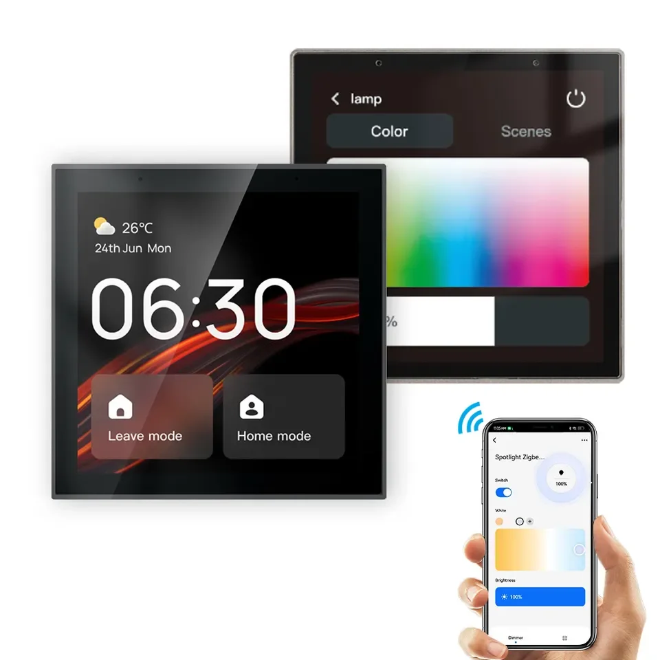 SZMYQ Ecran Tuya Smart 4inch Functional Control Panel Touch Screen Control Smart Home Works with WIFI ZIgbee Bluetooth Products