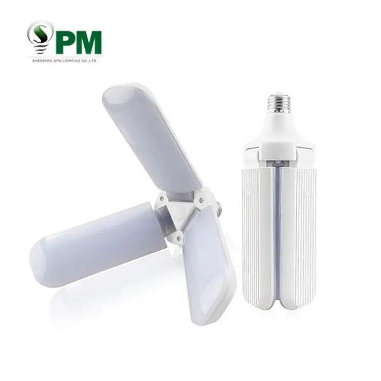 E27 Led Light 30W 40W 45W 60W 220V Ceiling Adjustable Foldable Football Led 3 4 5 Leaf Lamp Ampoule Fan Blade Led Bulb,Led Light
