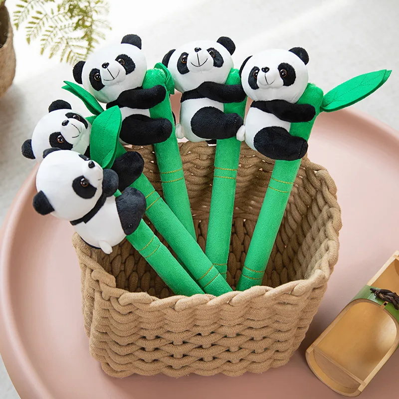 Wholesale Panda Plush Toy  Animal Toys Cute Clip Panda Plush Decoration Green Bamboo&Panda Plush Toys