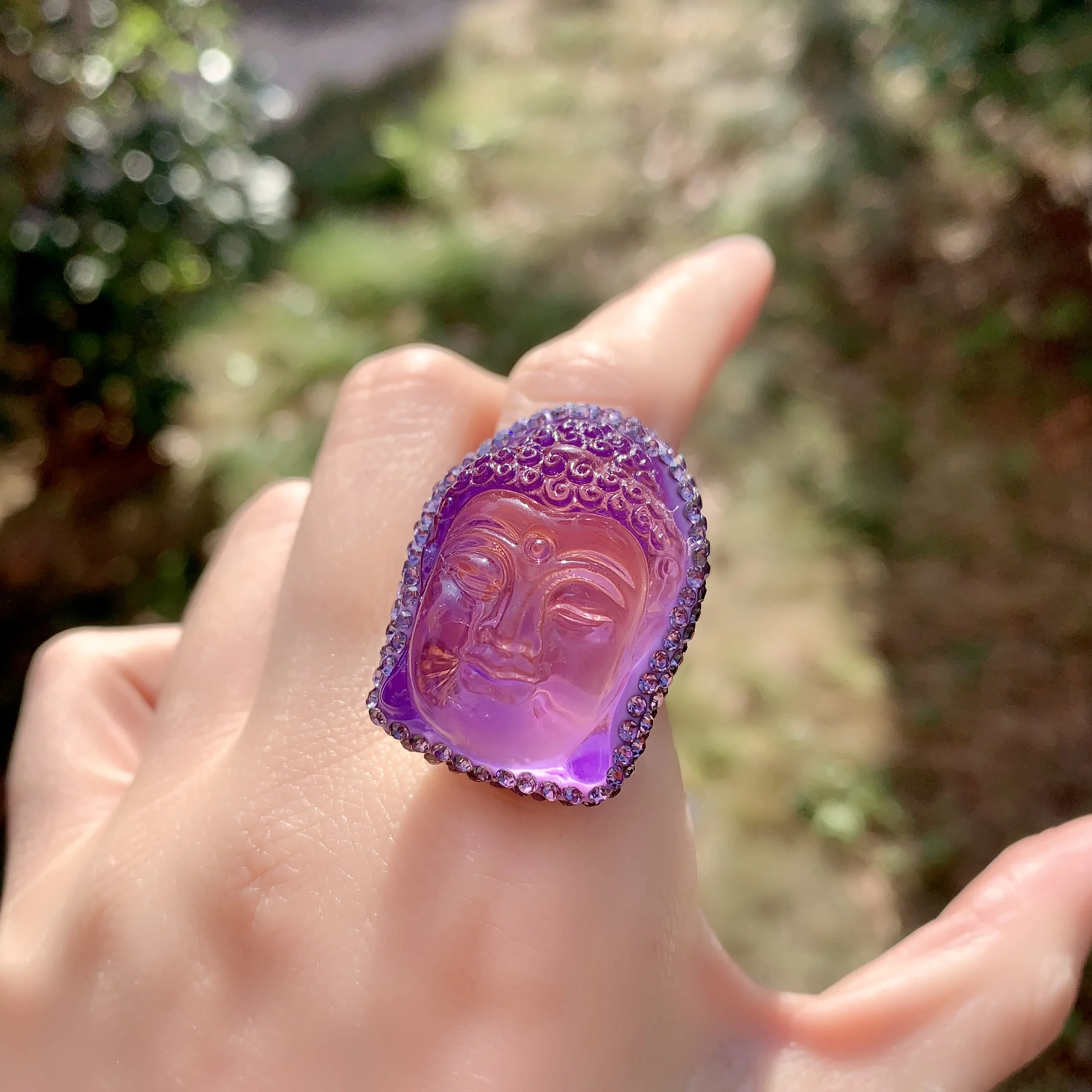 LS-B5383 Buddha head glaze finger ring new Arrival fine ring jewelry multi colored gold ring for women men fashion