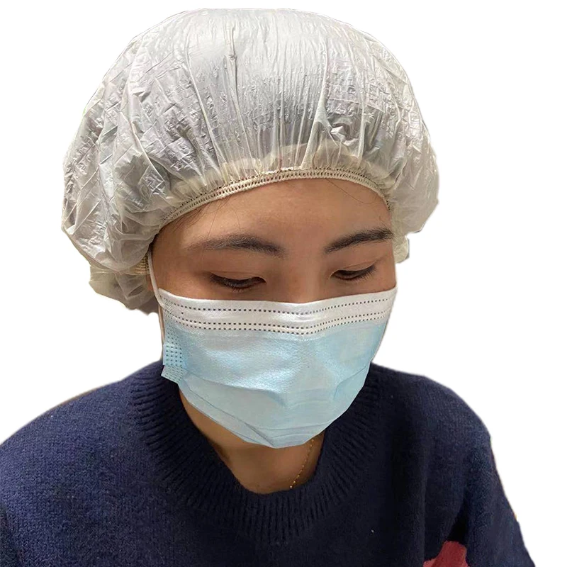biodegradable disposable waterproof plastic hotel shower cap for bathroom