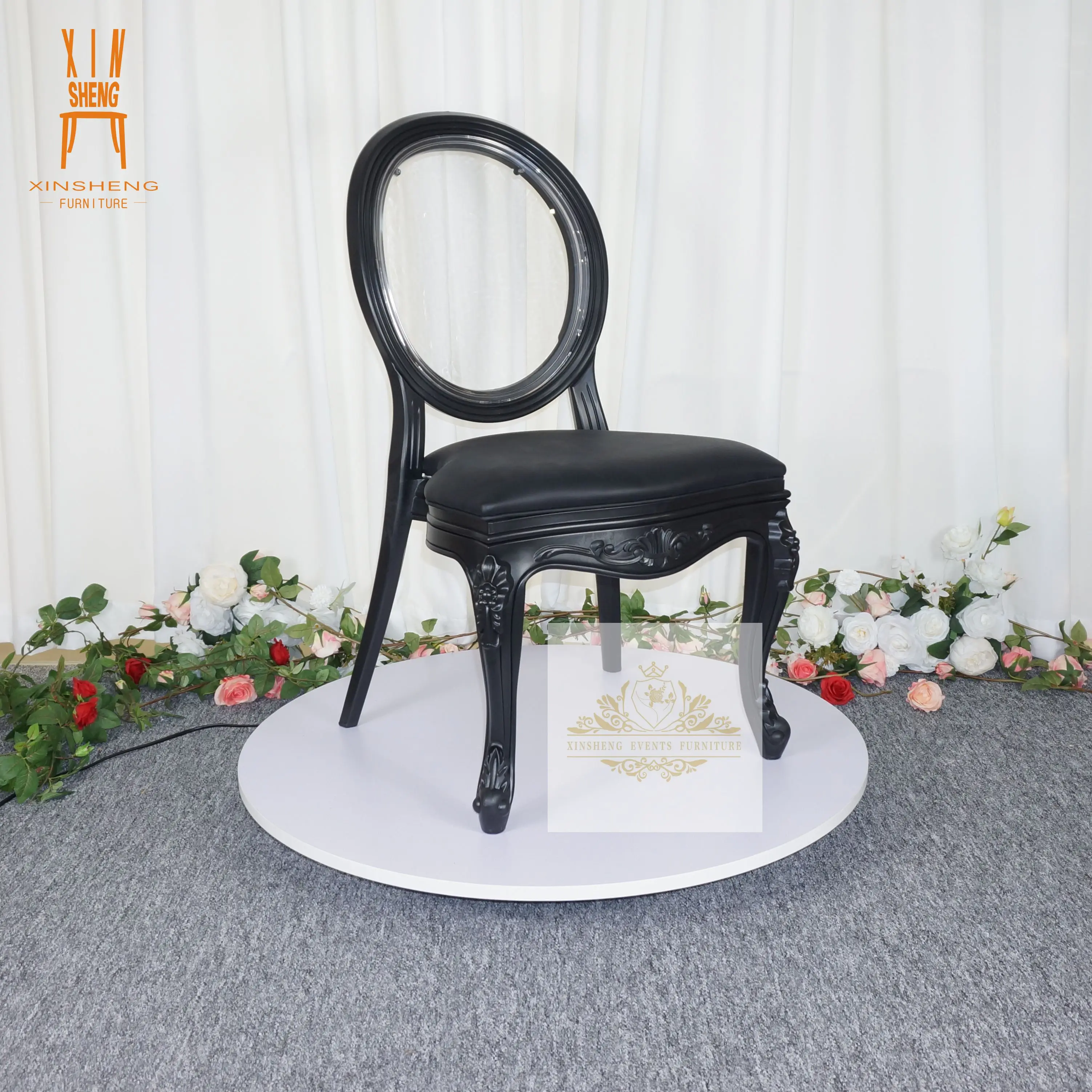 Hotsale Black Resin PP Wedding Party Stackable Rental Dining Ghost chair