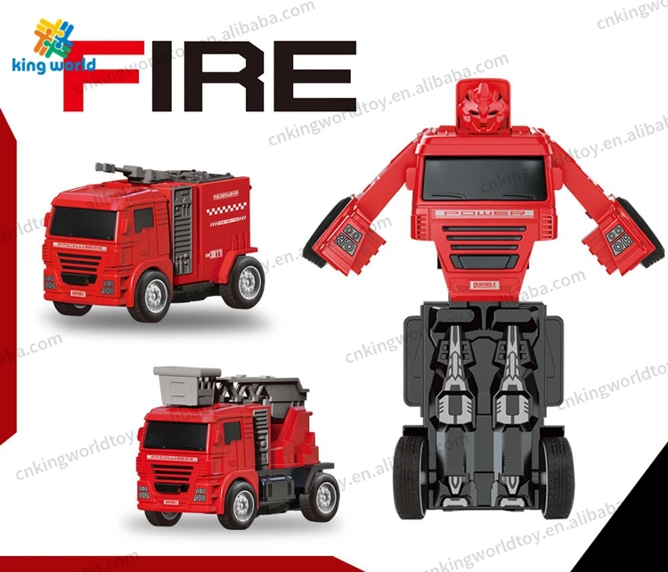 Hot Selling 2 in 1 Deformation Fire Truck And Robot With Inertia Wheel A Good Gift For Kids Indoor Activity
