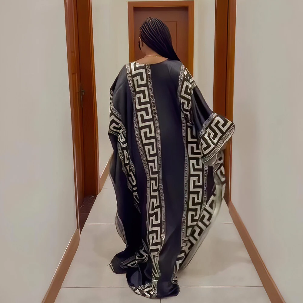 Best Selling African Mothers Dress Latest Lady Fashion Womens Loose Dresses for Fat African Women Rayon African Girl Print Dress
