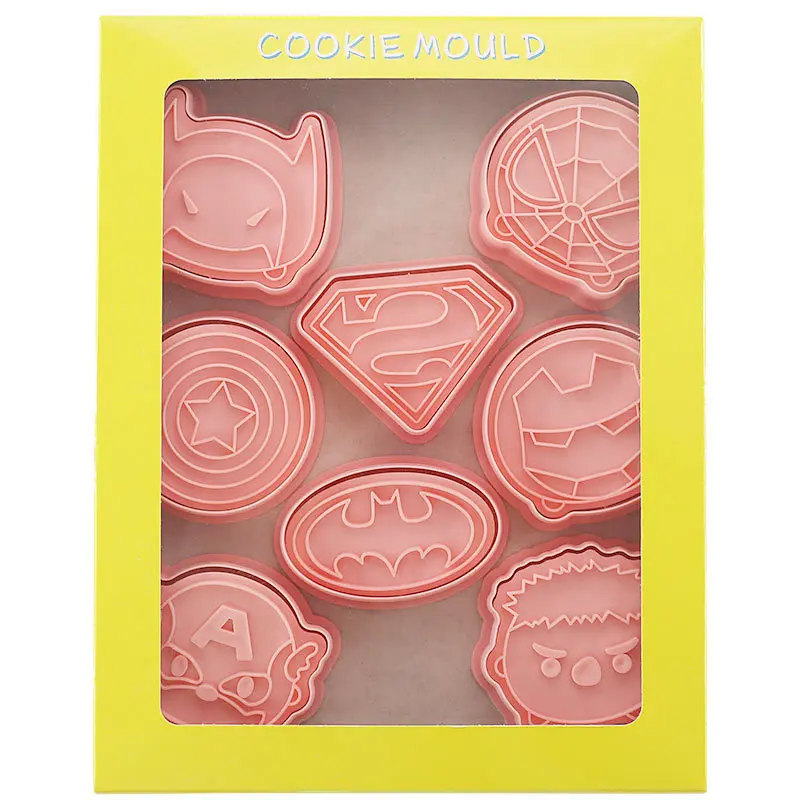 Super Heroes Cartoon Cookie Mold 8PCS Fondant Baking Tool