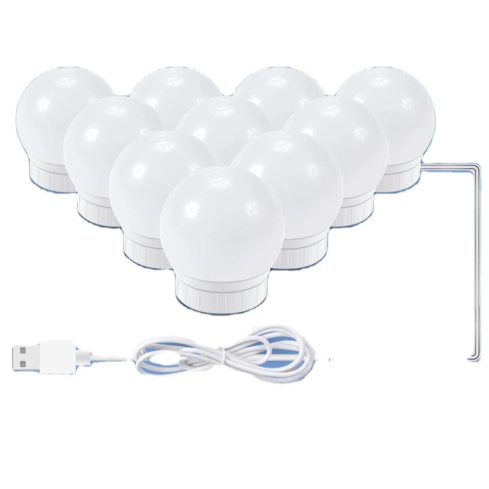 
10bulbs 12bulbs 14bulbs DIY mirror front lamps 5 color temperatures Desktop led makeup vanity mirror lights kit with Light Stage 