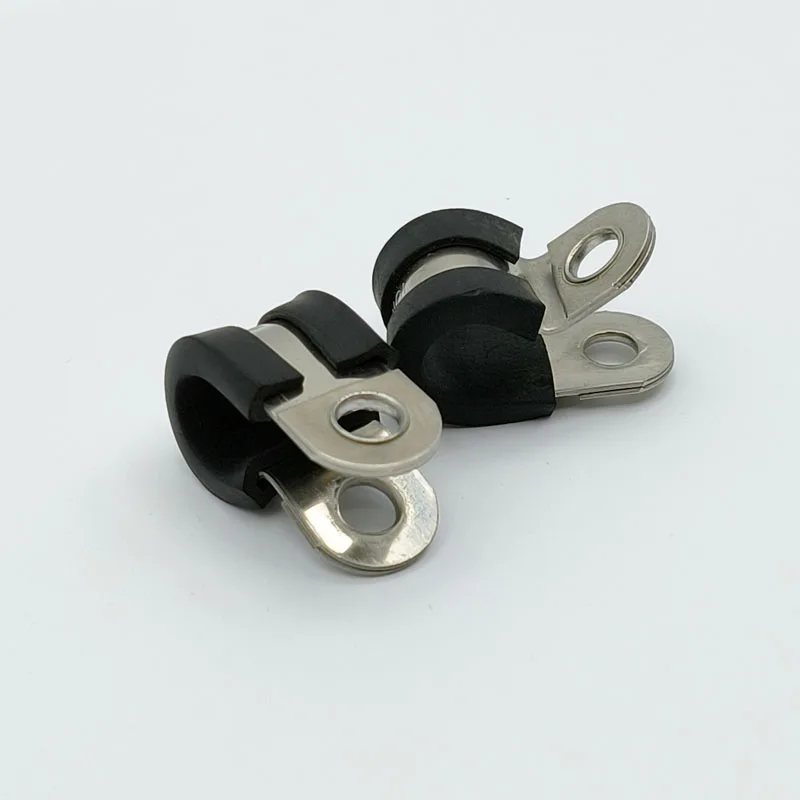Conduit Stainless Steel Pipe Clips Plastic EPDM Rubber Lined R Hose Clamp Hanging Clamp with Rubber P-Clip