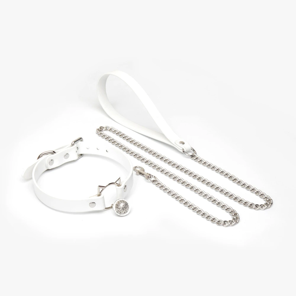 Cat Collar Choker Necklace With Bell BDSM Fetish Kink Petplay