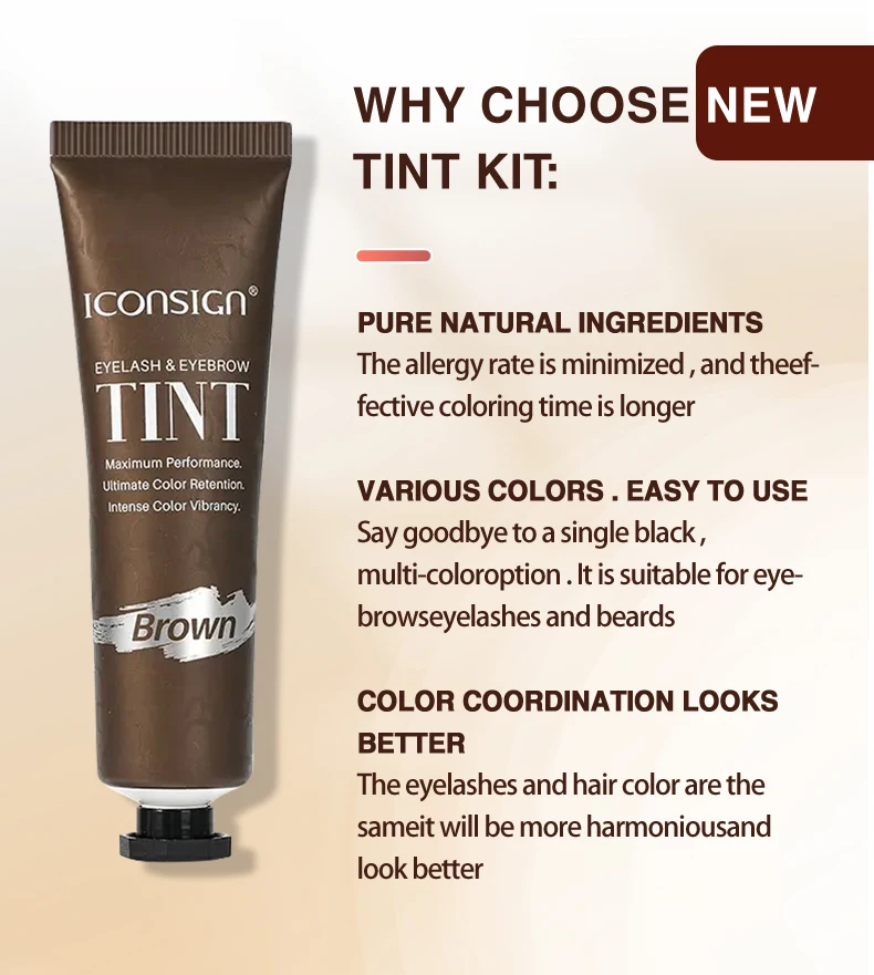 Hot selling private label waterproof DIY eyebrow henna brow tint hybrid eyebrow stain