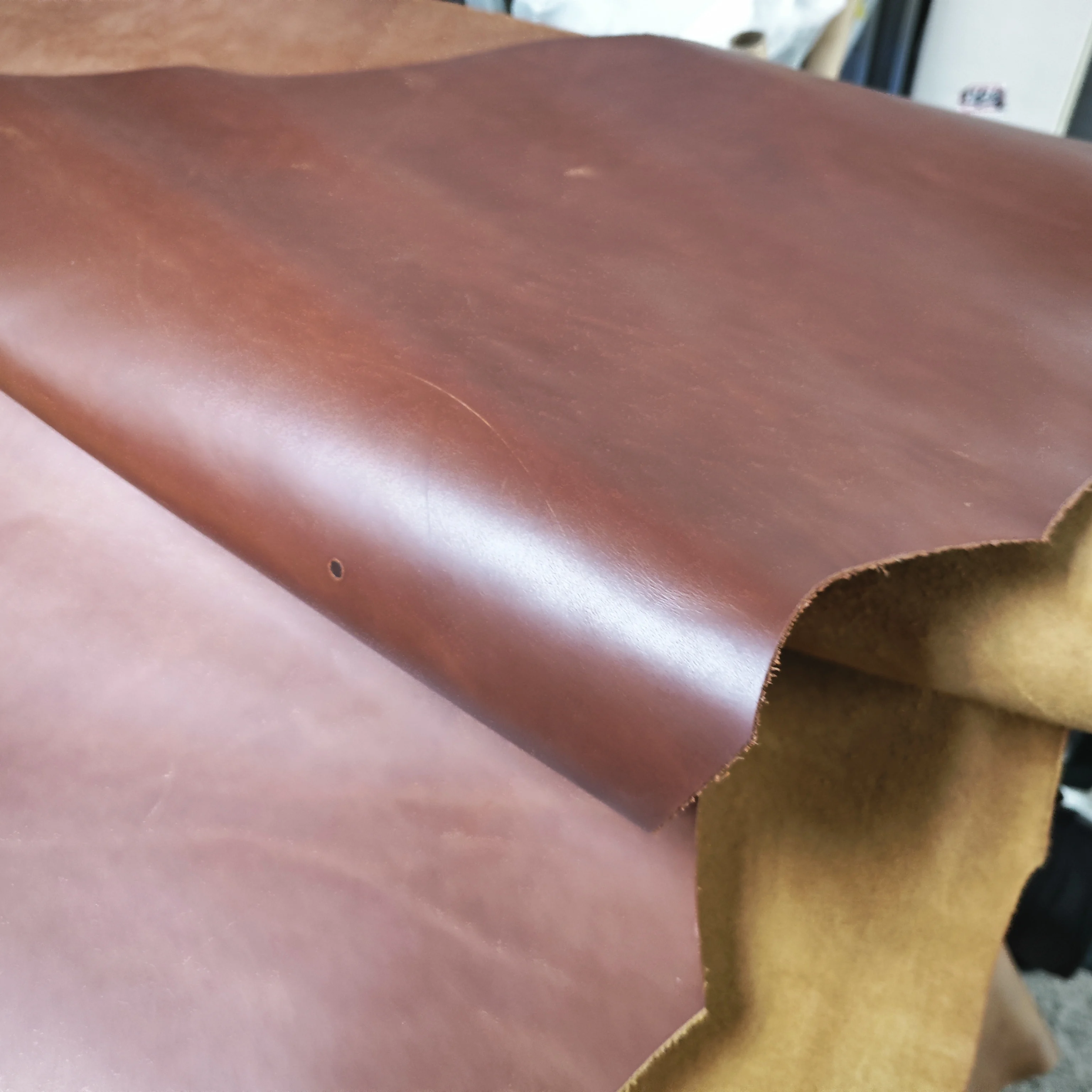 Crazy horse leather many color in stock real cowhide two-tone cow skin wallet outdoor shoes material