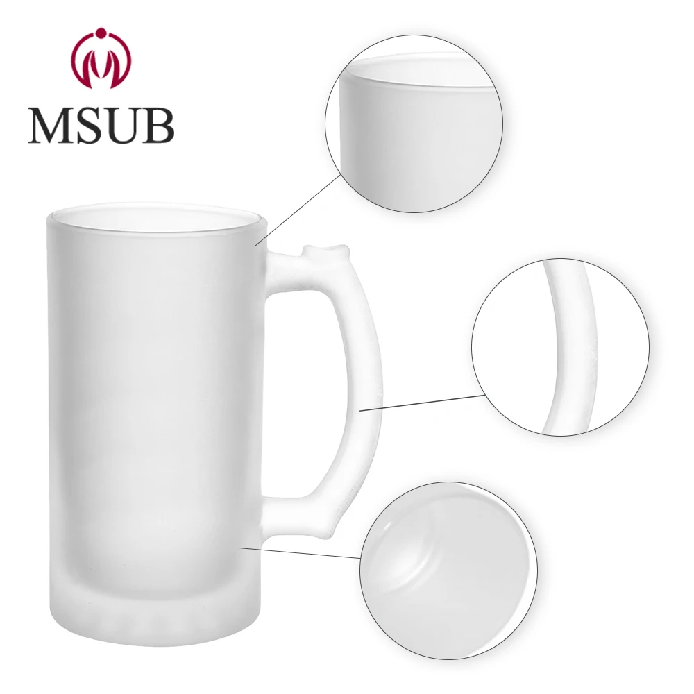 
Hot selling frosted 16OZ sublimation glass beer mug sublimation blank wine glass 