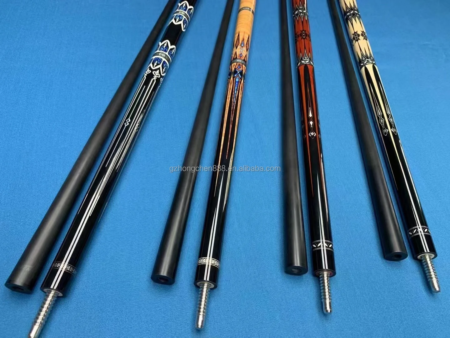 M1~M4 YFEN Carbon Fiber Shaft12.5mm/11.5mm Canadian Maple Butt Billiard black 8 Ball Pool Cue Stick