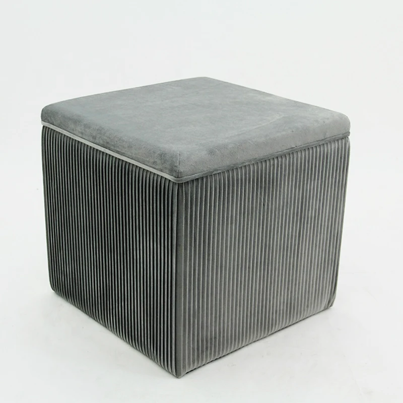 Home square velvet pouf ottoman square modern bedroom puff stool ottoman pouf