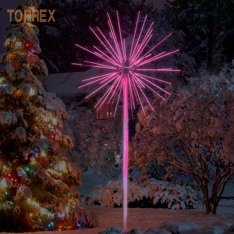 Toprex Modern Style RGB LED Fireworks Light Colorful Outdoor Christmas Meteor Animation for Landscape Decoration