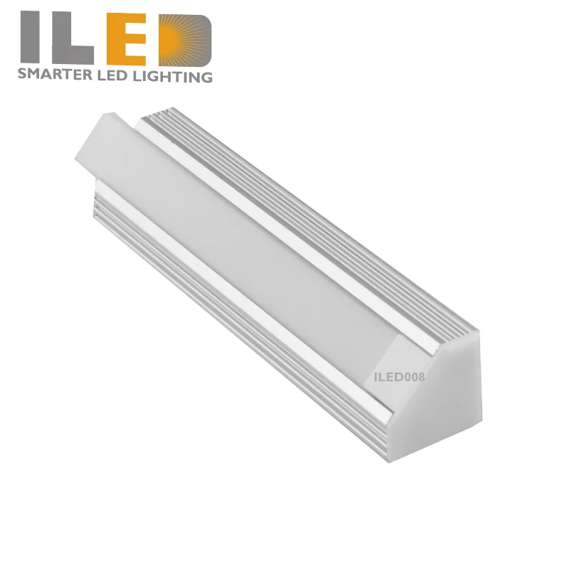 Hexagon Aluminum LED Lighting Profile with PC Cover Corner Mounted for Cabinet