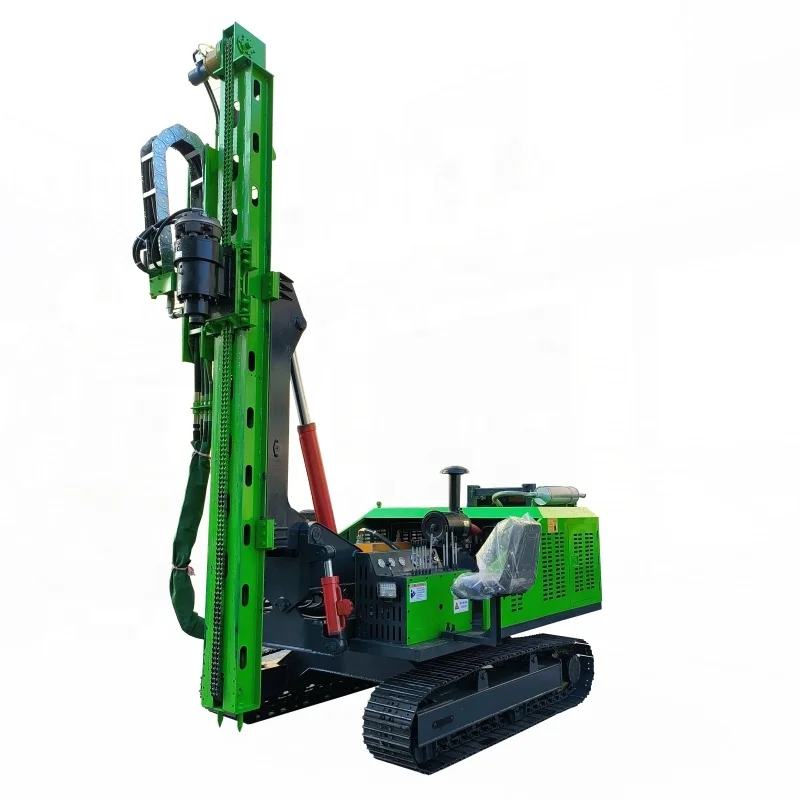 Small tracked photovoltaic pile driver Solar mountain photovoltaic engineering spiral drilling machine for sale