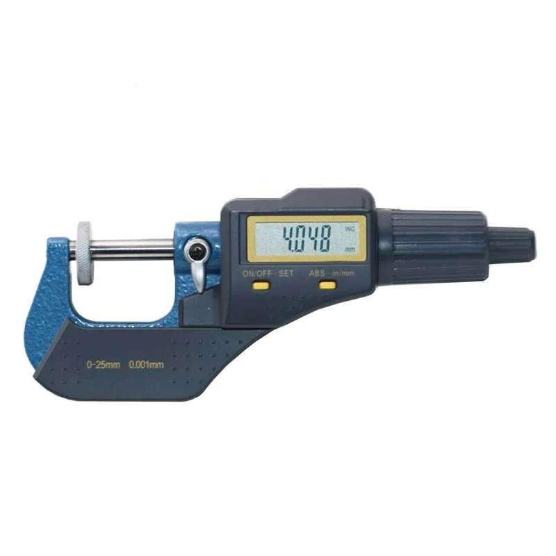 0-25mm Digital Micrometer LCD Screen 0.001mm Electronic Micron Outside Micrometer Caliper Gauge Measuring Gauging Tools