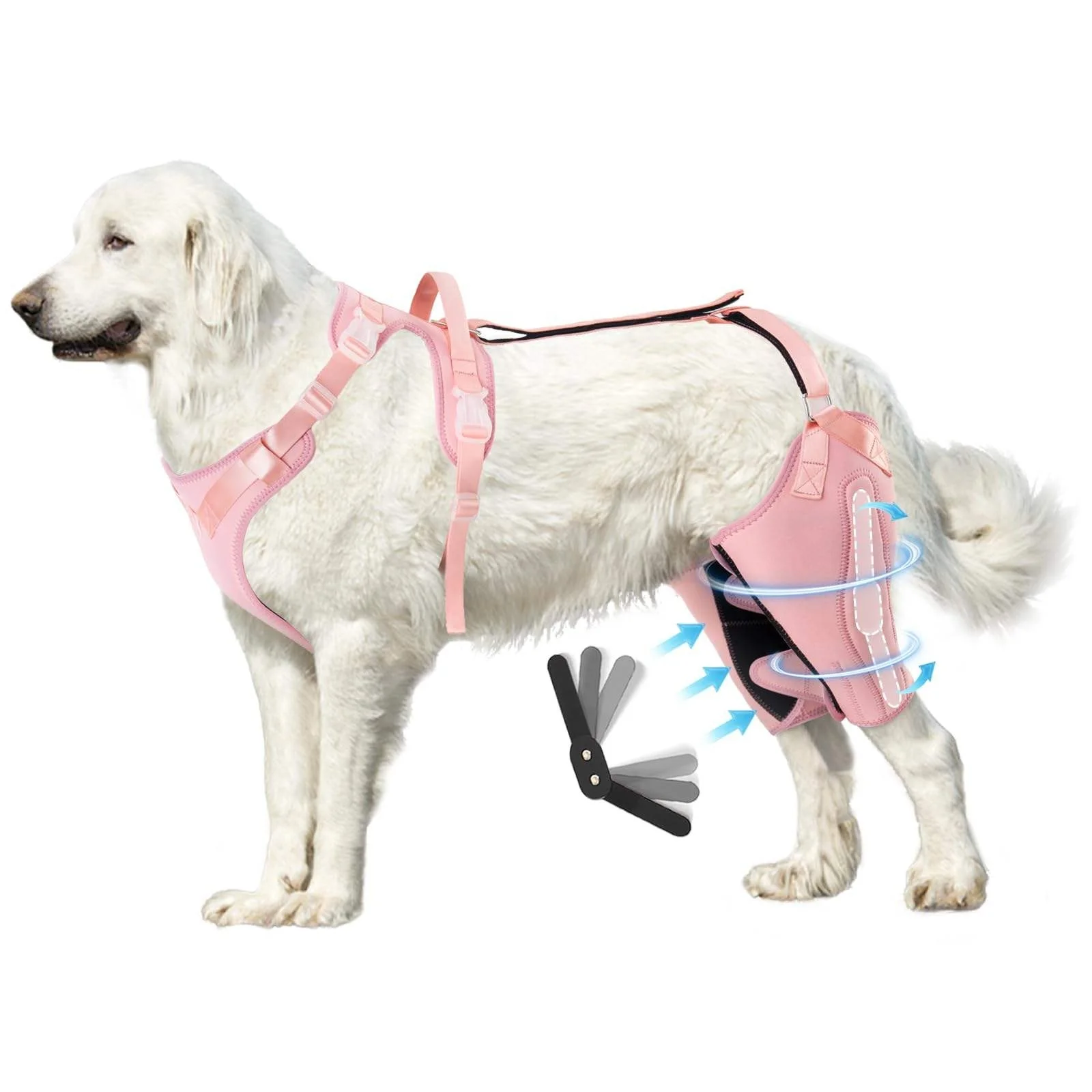 Custom Dog Knee Brace Support for Back Legs with Metal Splint Hinge,ACL/CCL Dog Brace Support