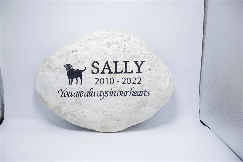 Hot Sale Natural Blue Pearl Granite Garden Heart Shaped Memorial Grave Stone Tombstone Pet