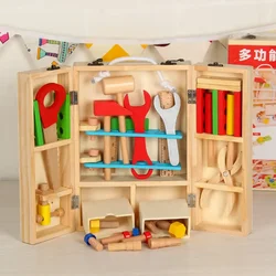 Montessori Wooden Repair Tool Game Portable Preschool Kids Set Fine Motor Skills House Play Pretend Educational Toy For Children