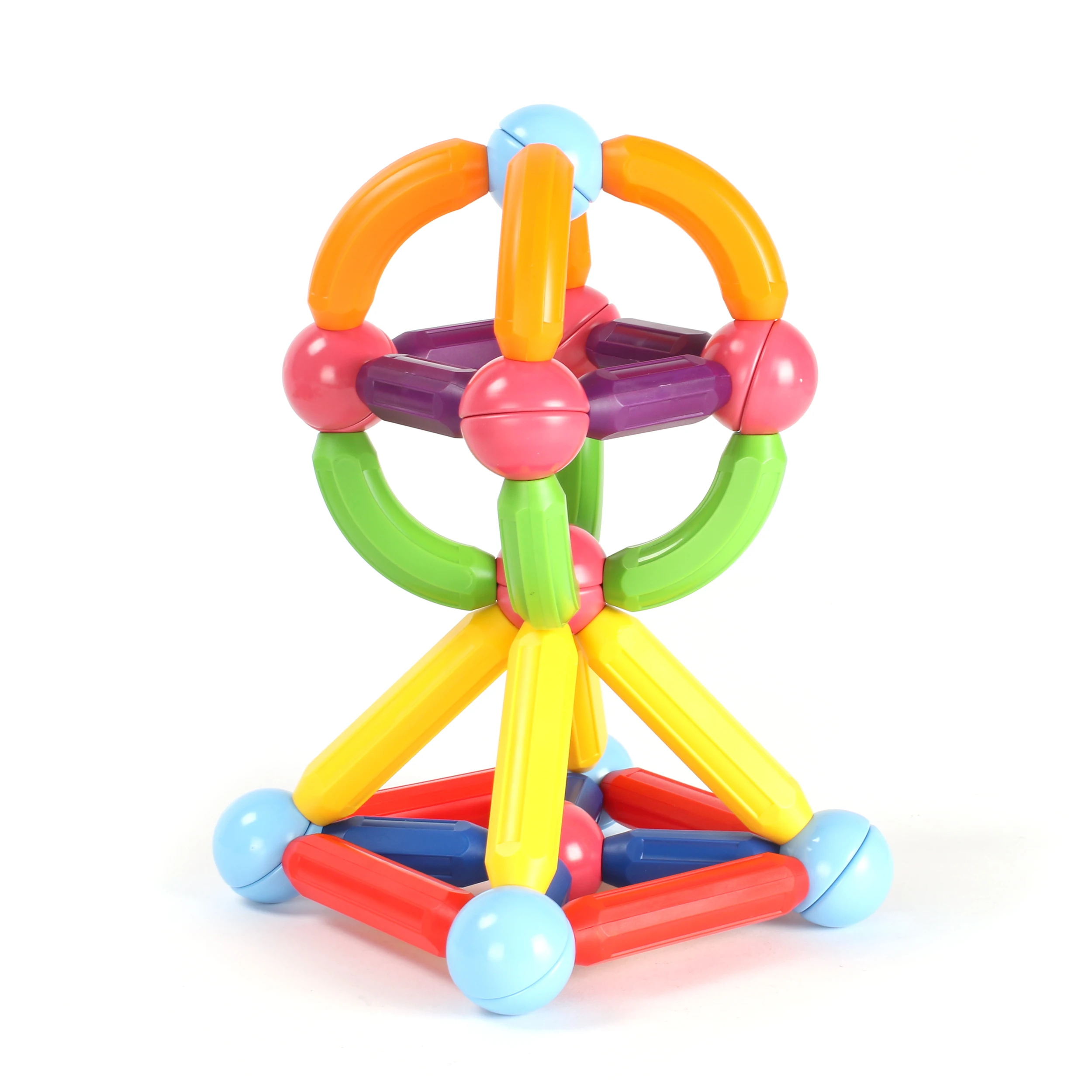 3D Colorful Magic Magnet Stick Toy Kids Educational Magnetic Building Sticks And Balls Rod Blocks Toys