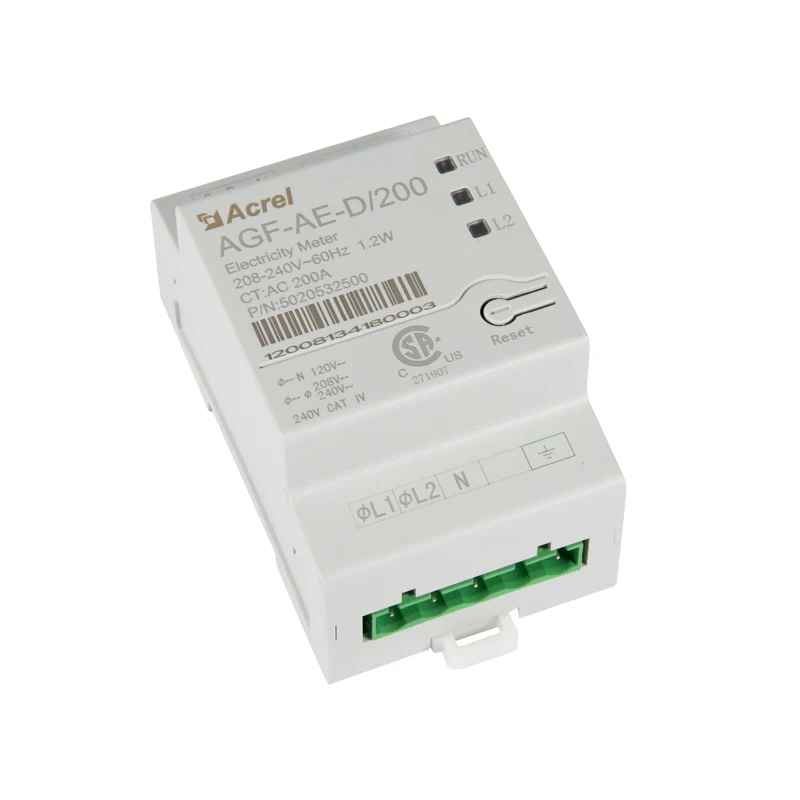 Acrel AGF-AE-D/200 solar grid system ANSI approved Revenue Meter single phase three wire din rail digital solar dc energy meter