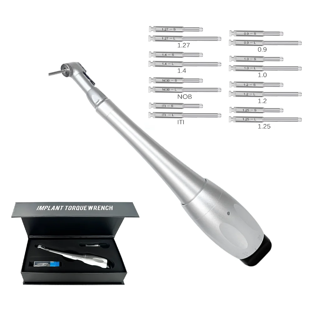 Universal Dental Implant Torque Wrench with 12 Driver Head Kit Hand Driver Screw Handpiece Dentistry Repair Tools