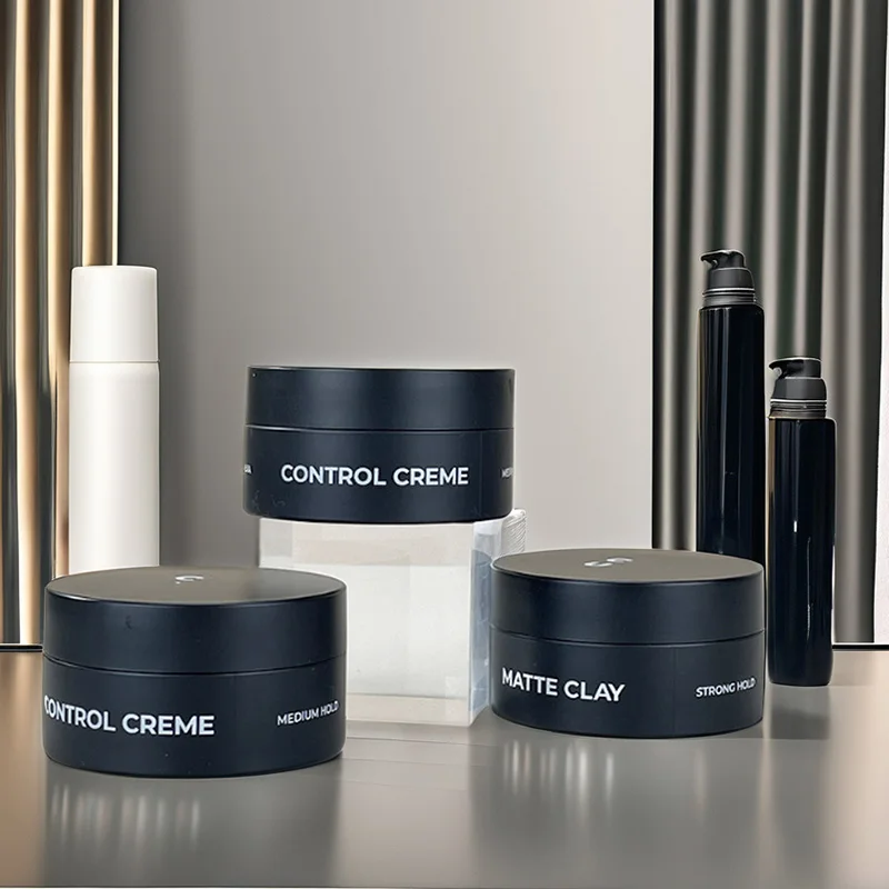 Matte Black 4oz cosmetic face cream jar 8oz frosted salt scrubs body butter jars 150ml 250g round plastic jar with lids 50g 100g