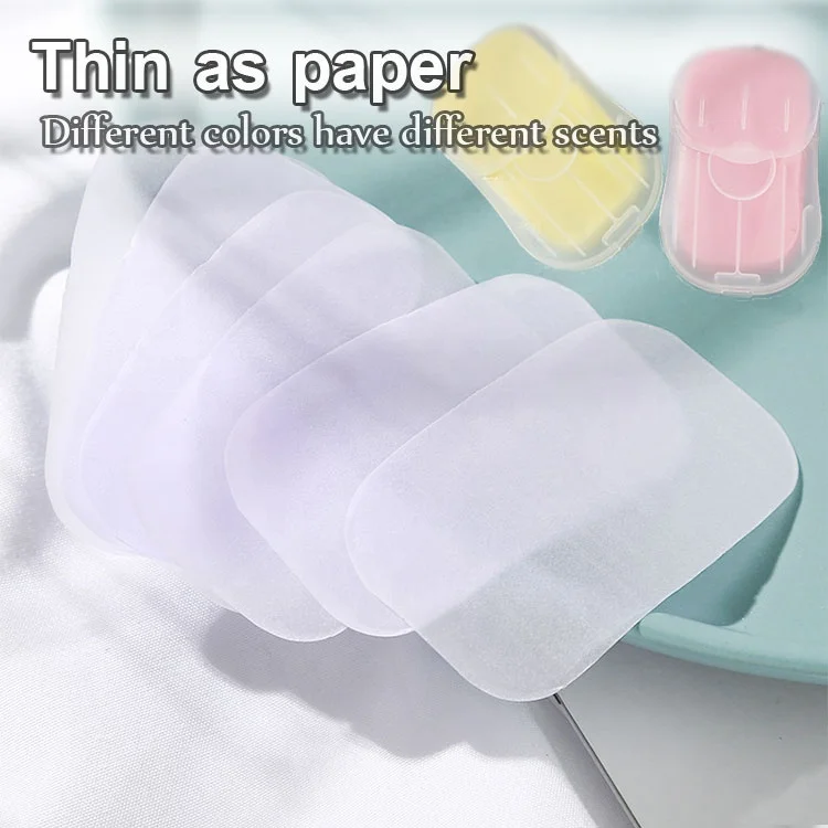 Hot Selling 20pcs/boxl Outdoor Travel Water Soluble Paper For Paper Soap With Casing
