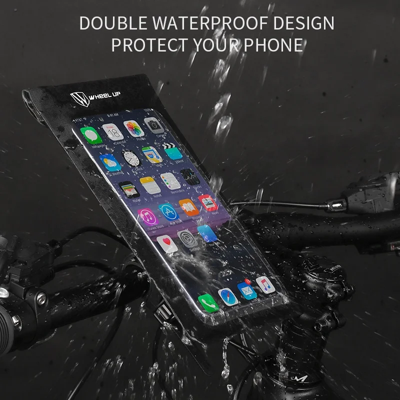 
WHEEL UP Ultra Thin Adjustable Touch Screen Phone Bike Waterproof Phone Holder Bag Handlebar 