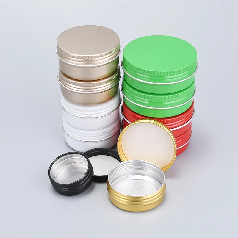 empty 10ml 15ml 25ml 30ml 50ml 60ml 80ml 100ml aluminium jar 50g ointment container 50 ml flat aluminium tin