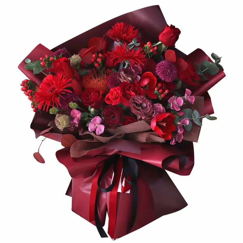 
Spot Transparent Flower Packaging Bag OPP Waterproof Cellophane Flower Packaging Paper English Shop Flower Sleeves 