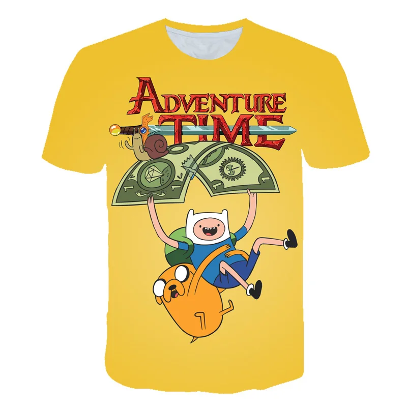 Summer new animation Adventure Time T-Shirt Finn and Jake tshirt man The dog face funny Cartoon 3d print Unisex t shirt men