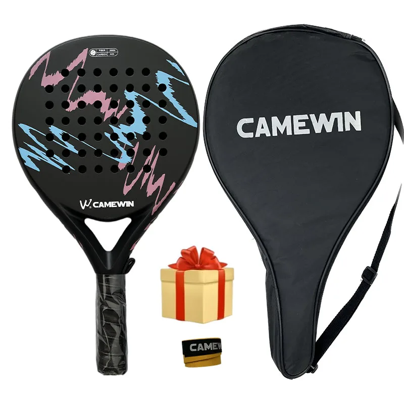 Camewin Paddle Carbon Fiber With Bag Padel Racket Tennis Carbon Fiber Soft EVA Face Tennis Paddle Racquet Racket