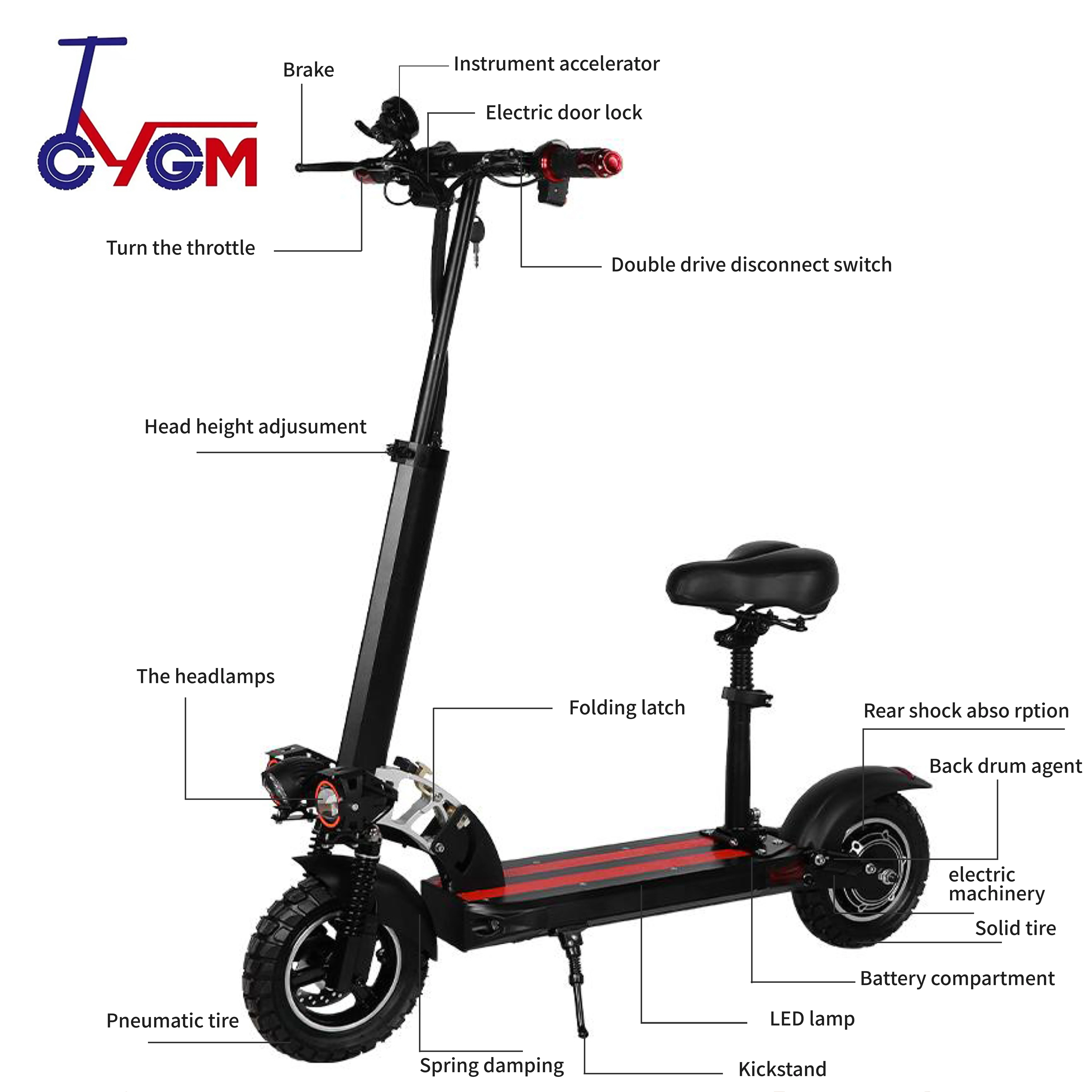 2023 custom logo Scooter Electric Adult Unisex Hydraulic Brakes For Electric Bikes