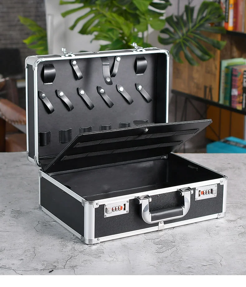 Hairdressing Gold Toolbox Special Aluminum Alloy Password Lock Large Capacity Briefcase Storage Hairdresser Barber Box