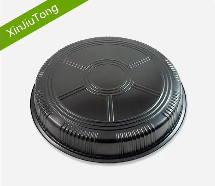 2024 disposable sushi bento PS black sushi container box sushi round tray
