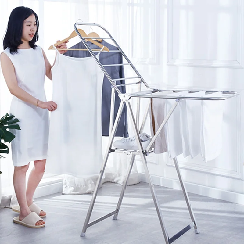Stainless Steel Clothes Drying Racks Cloth Dryer Hanger Stand Folding Laundry Rack